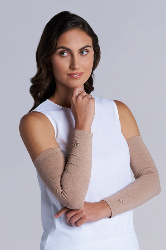 Navagio | Women's Arm Sleeves | Dark Taupe Heather